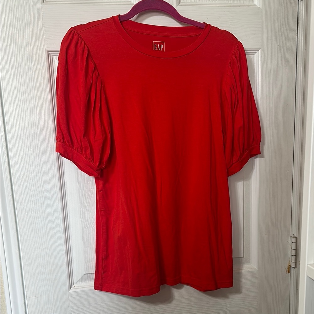 GAP Red Puff Sleeve Top